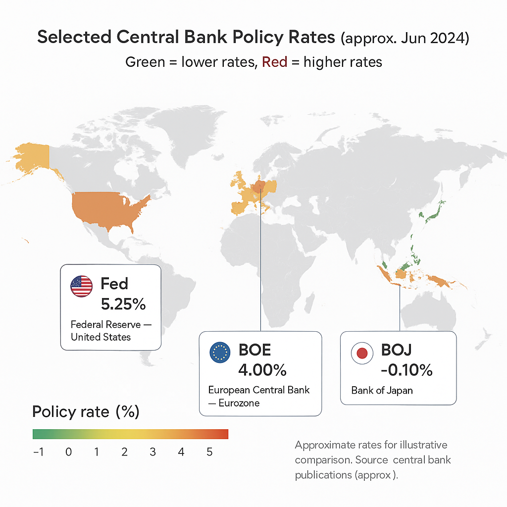 Perbandingan suku bunga bank sentral global
